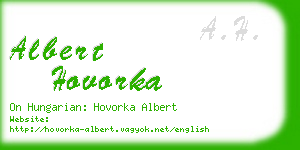 albert hovorka business card